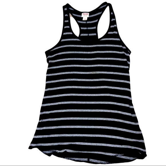 Mossimo Supply Co. Tops - Mossimo Racerback Striped Black and Grey Tank Top, S Size Small